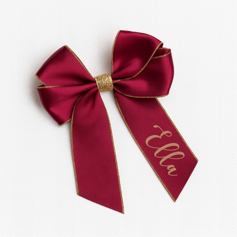 Personalised Wine Glitter Hair Bow