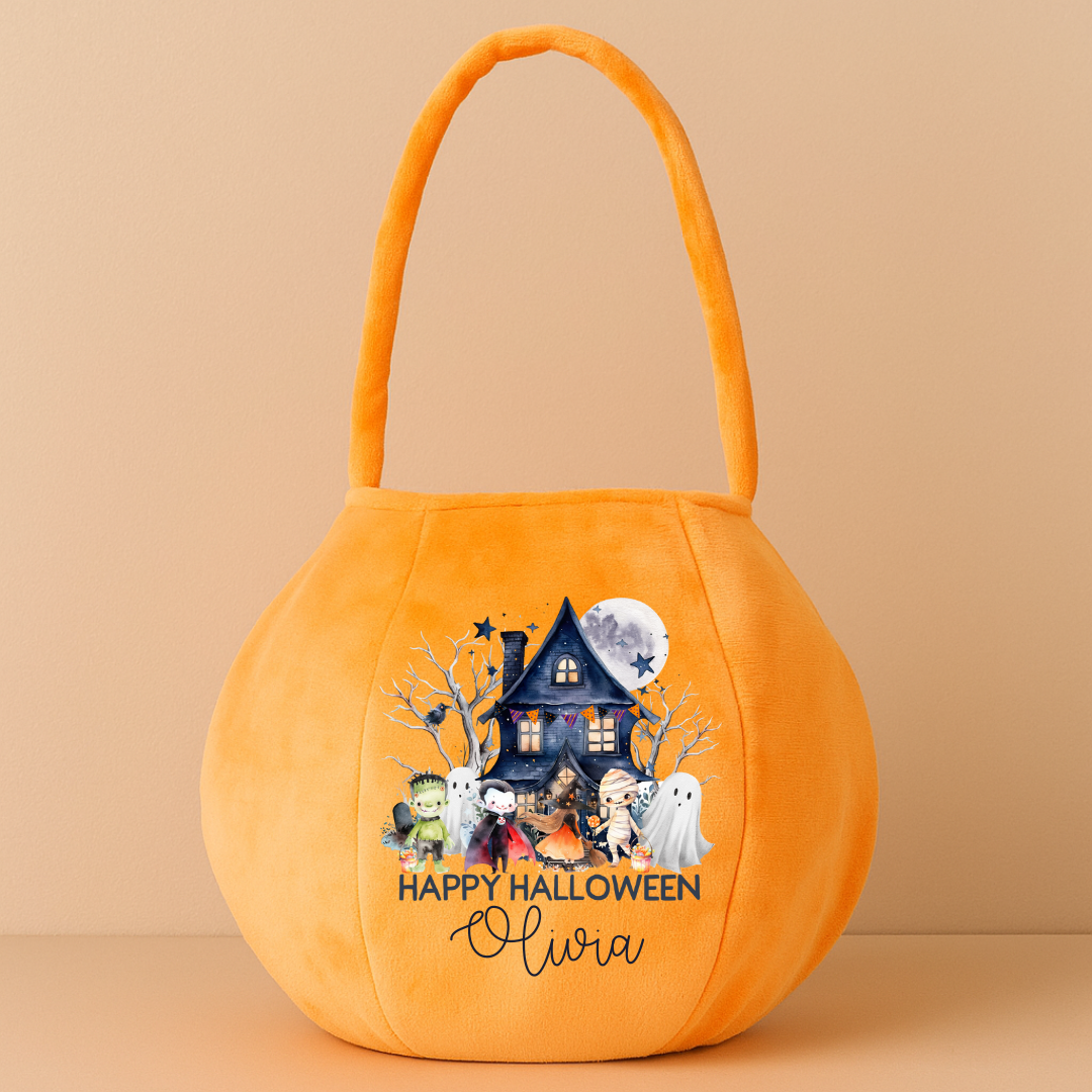 Personalised Orange Halloween Bag