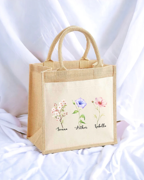 Personalised Birth Flower Tote Bag
