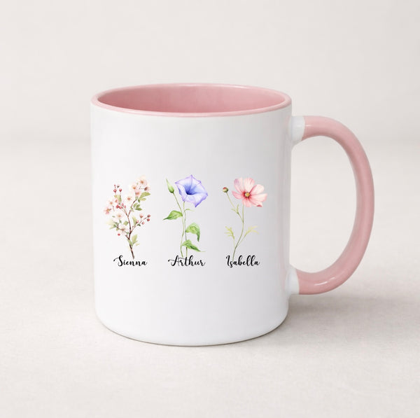 Personalised Birth Flower Mug
