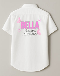 Personalised Butterfly Leavers Shirt