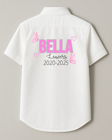 Personalised Butterfly Leavers Shirt