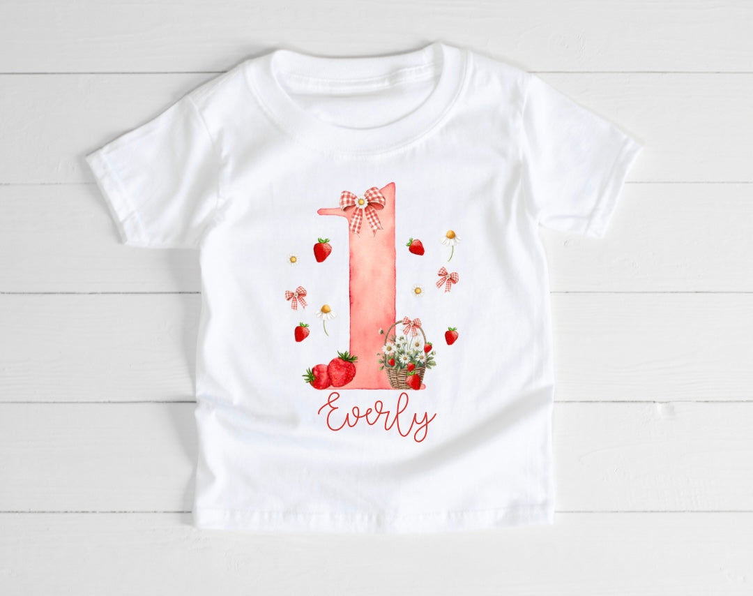 Personalised Strawberry Birthday T-Shirt