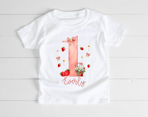 Personalised Strawberry Birthday T-Shirt