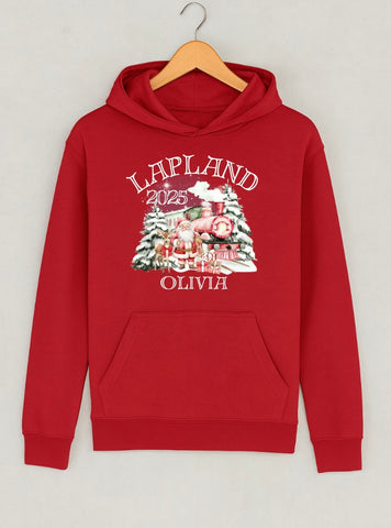 Personalised Lapland Hoodie in Red