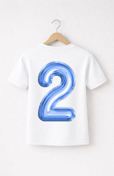 Personalised Blue Balloon Birthday T-Shirt
