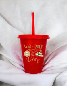 Personalised Red North Pole Cold Cup