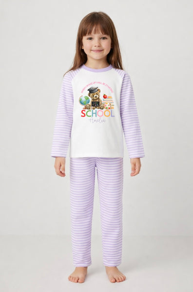 Personalised First Day of School Pyjamas in Lilac