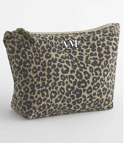 Personalised Leopard Print Accessory Bag
