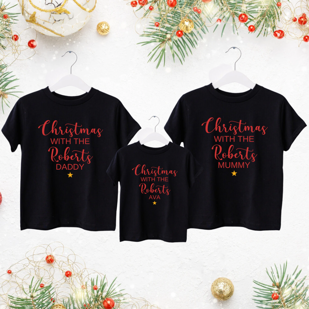 Personalised Family Matching Christmas T-Shirts