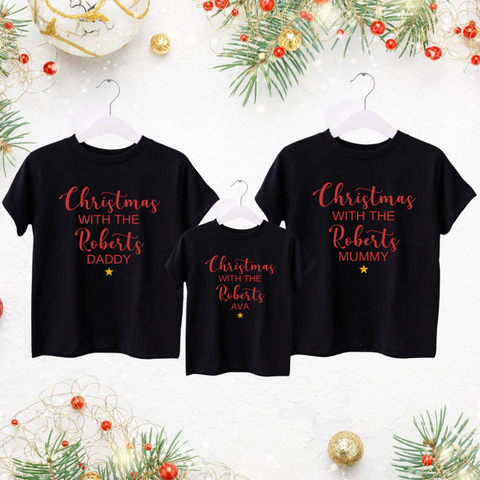 Personalised Family Matching Christmas T-Shirts