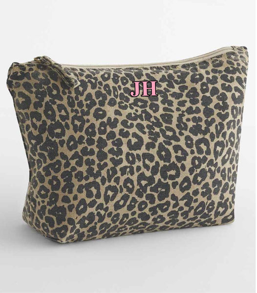 Personalised Leopard Print Accessory Bag