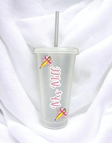 Personalised Pencil Teacher Cold Cup