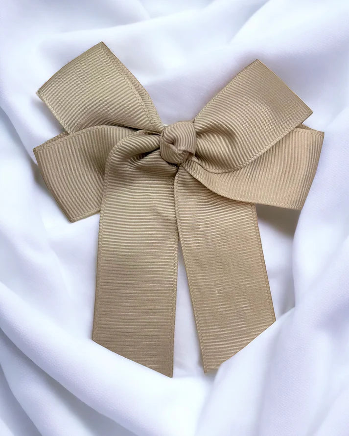 Personalised Taupe Hair Bow