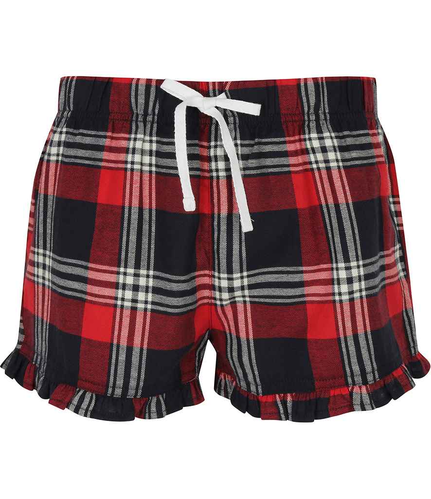 Ladies Red Frill Lounge Shorts