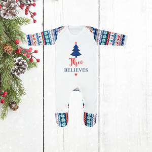 Personalised Blue Fairisle Rompersuit