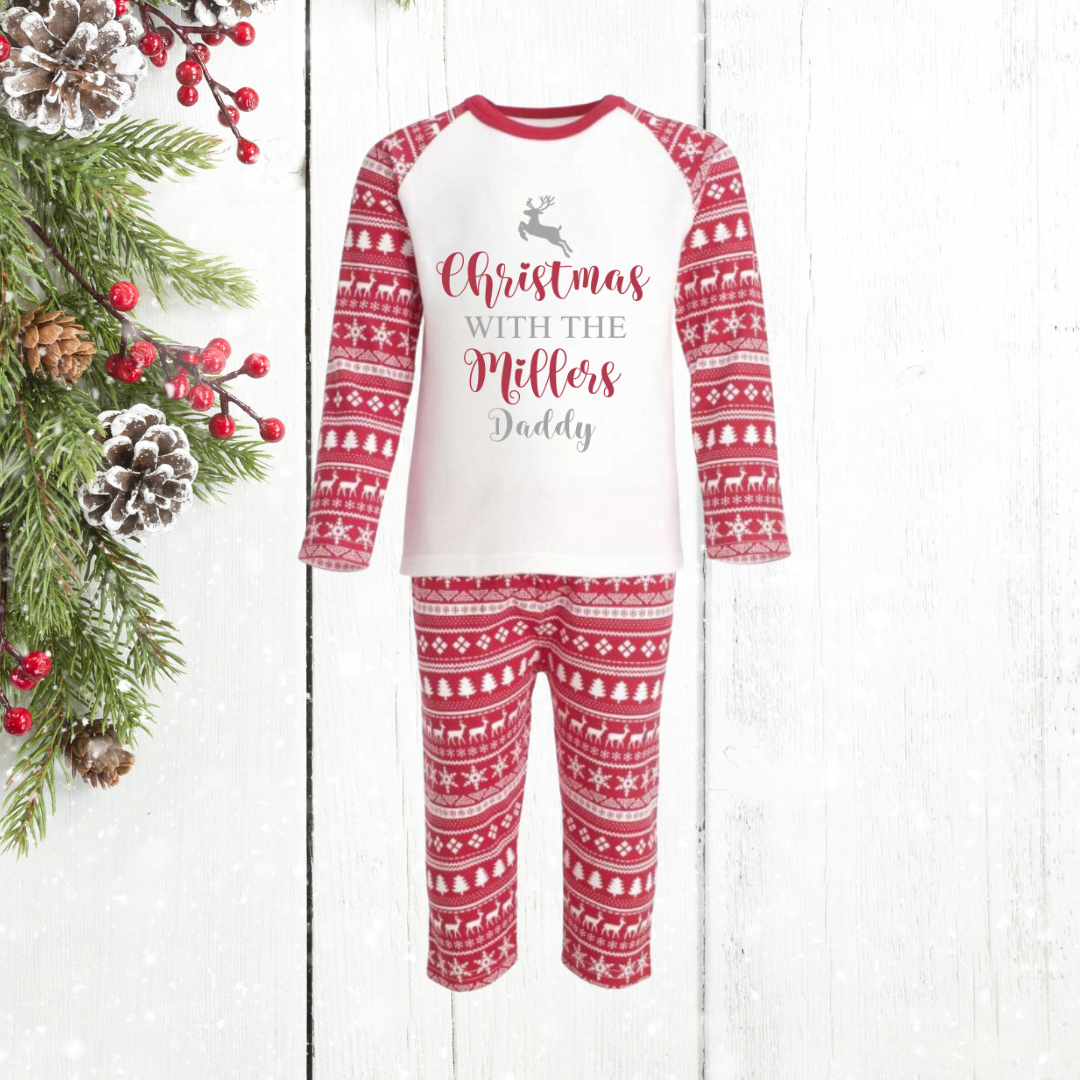 Mens Personalised Family Name Pyjamas