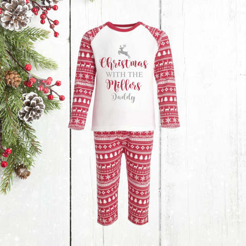 Mens Personalised Family Name Pyjamas