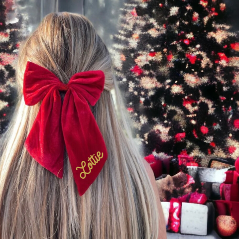 Personalised Velvet Hair Bow