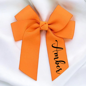 Personalised Orange Hair Bow