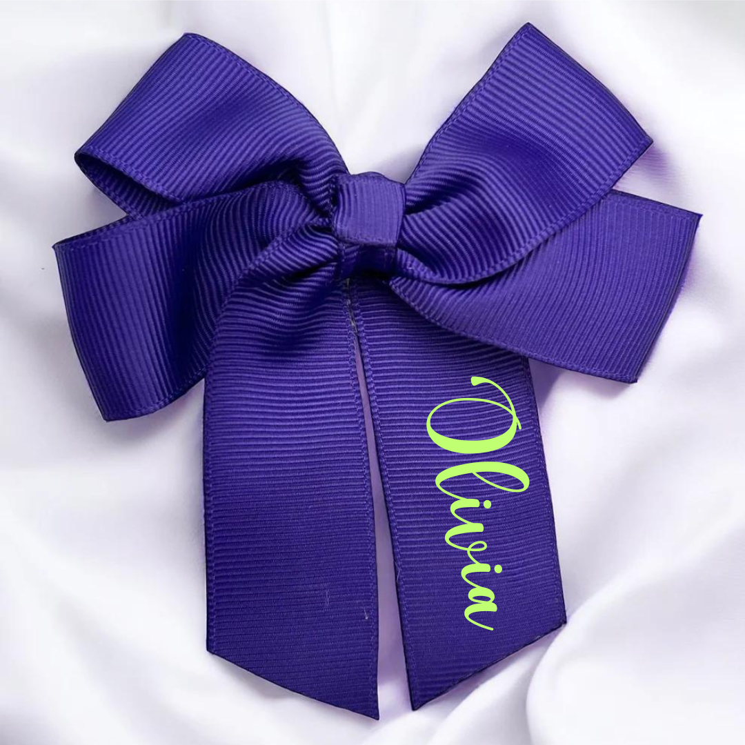 Personalised Purple Hair Bow