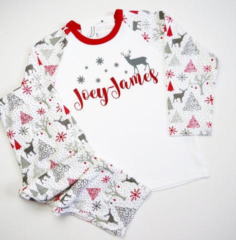 Womens Personalised Reindeer Pyjamas