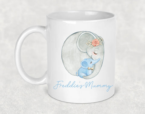 Personalised Mum & Baby Elephant Mug